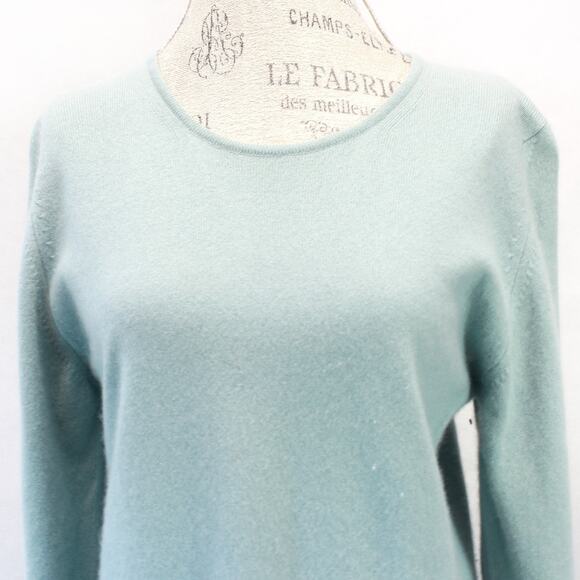 Johnstons of Elgin 100% Cashmere Knit Sweater Tunic Pullover Cozy Preppy Medium - Picture 3 of 6